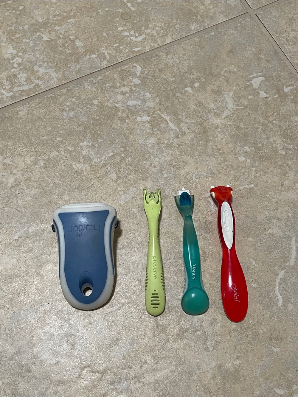 🌹 FREERazor holder shaving PresERVE intuition Venus Set - Blue, Green, Teal, Red
